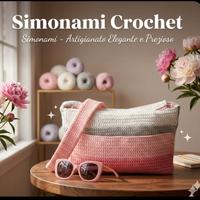 Borsa realizzata in cordino all'uncinetto 