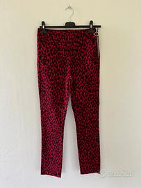 Zara pantalone animalier rosso nero