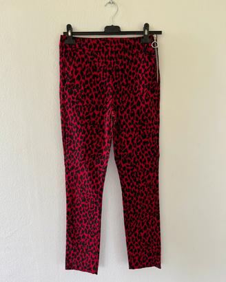 Zara pantalone animalier rosso nero