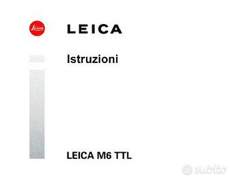 Per Leica Fotocamera Libretto Manuale Istruzioni