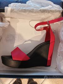 Sandali zeppa  rossi e neri Armani Jeans