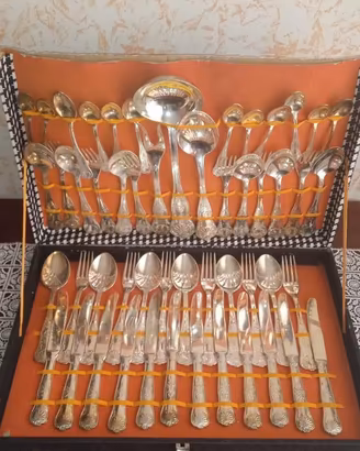 Set vintage in argento 800 totale 51 pezzi