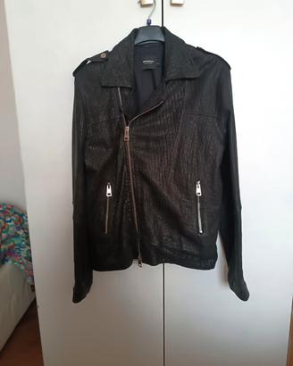 giacca in vera pelle stile chiodo 