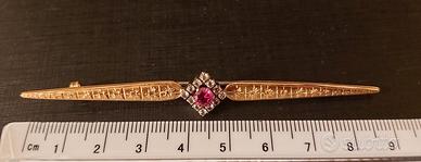 Spilla / fermacravatta d'epoca oro giallo