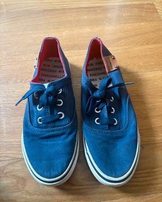 Scarpe bambino blu mocassini con lacci