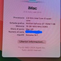 Apple Imac 21.5 Pollici Late 2013