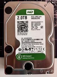 HARD DISK WD GREEN 2TB 5400RPM 3,5" 2000GB 2 TERA