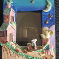 Cornice portafoto musicale con topini