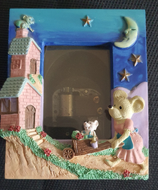 Cornice portafoto musicale con topini