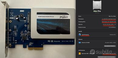 SCHEDA PCI EXPRESS OWC+SSD 1TB+SEQUOIA MAC PRO