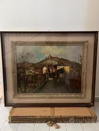 Quadro olio su tela”Autunno sotto al monte” A.B.