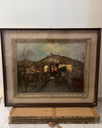 Quadro olio su tela”Autunno sotto al monte” A.B.