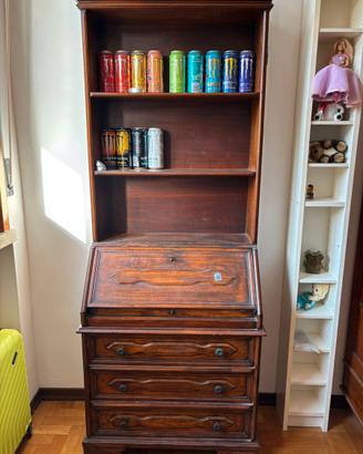 Scrittoio o secretaire antico con libreria