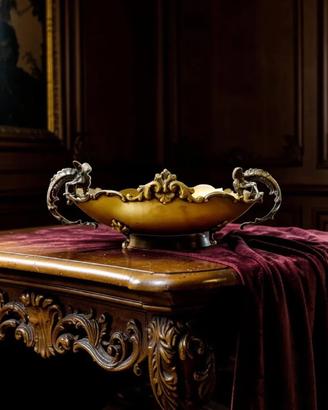 Centrotavola/fruttiera a navetta FARIM argento 100