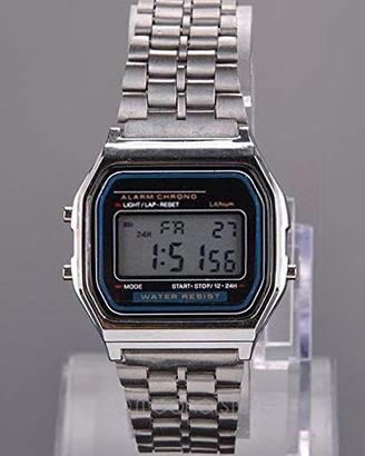 Crono Argento Retro Vintage Unisex luce allarme