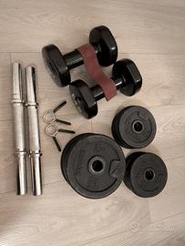 Kit manubri e bilanciere palestra