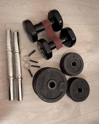 Kit manubri e bilanciere palestra