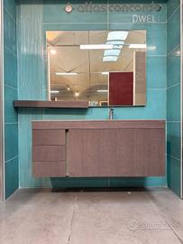 Mobile bagno sospeso specchio con mensola incluso