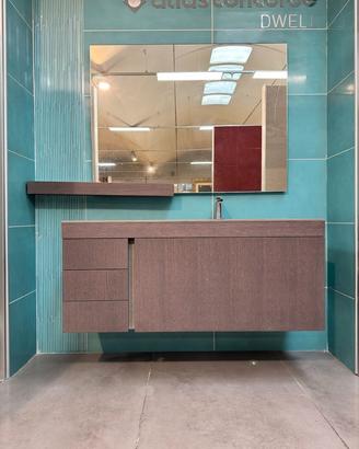 Mobile bagno sospeso specchio con mensola incluso