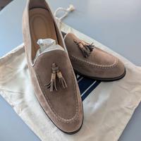 Mocassini in camoscio beige