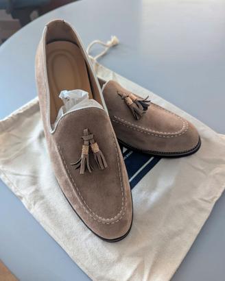 Mocassini in camoscio beige