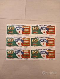 Lotto 6 Biglietti Lotteria Italia 1999  Carramba 