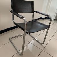 MG5 Matteo Grassi: sedia in cuoio con braccioli