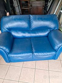 Divano blue ecopelle 2 posti