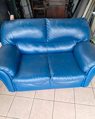 Divano blue ecopelle 2 posti