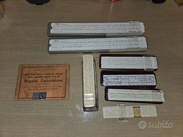 Lotto Regoli Calcolatori Vintage + Manuale 1937