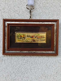 Quadro dipinto a mano su foglia oro zecchino 23kt
