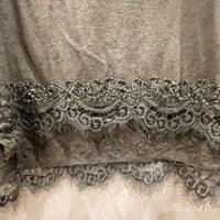 Maglia lana verde bosco Tg U con pizzo