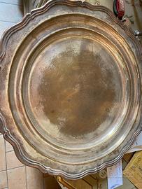 Antiquariato Vassoio ottone argentato
