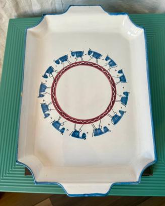 Vassoio ceramica sarda dipinto a mano