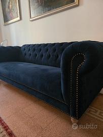 Divano Chester velluto blu