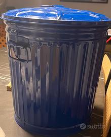 Bidone con coperchio di metallo + piccolo arancio