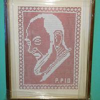 QUADRO DI PADRE PIO RICAMATO A MANO