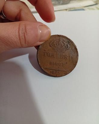 moneta 10 tornesi 1825