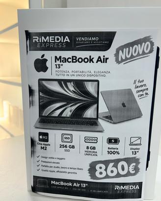 MacBook air 13 M2 8/256GB nuovo promo