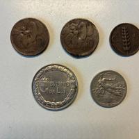 Monete storiche Lire anni 1910 1920