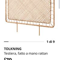 testiera letto in rattan