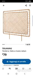 testiera letto in rattan