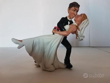 Caricatura statua statuina in resina coppia sposi