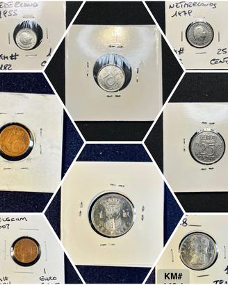 Lotto 4 Monete Olanda e Belgio