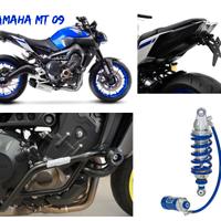 Yamaha Mt09 scarico ammortizzatore cartucce pedane