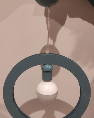 Lampadario Pop Oblo grigio E27 Ø38cm NOVECENTO
