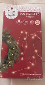 Luci Natale 100 Micro LED Bianco Caldo con Timer