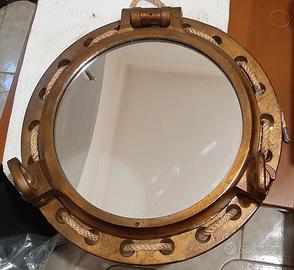Vero oblò nautico in ottone con specchio - Genova