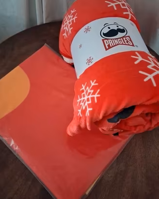 Set letto singolo lenzuola coperta pile Pringles