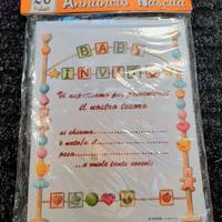 Set Biglietti Invito Nascita 20pz 